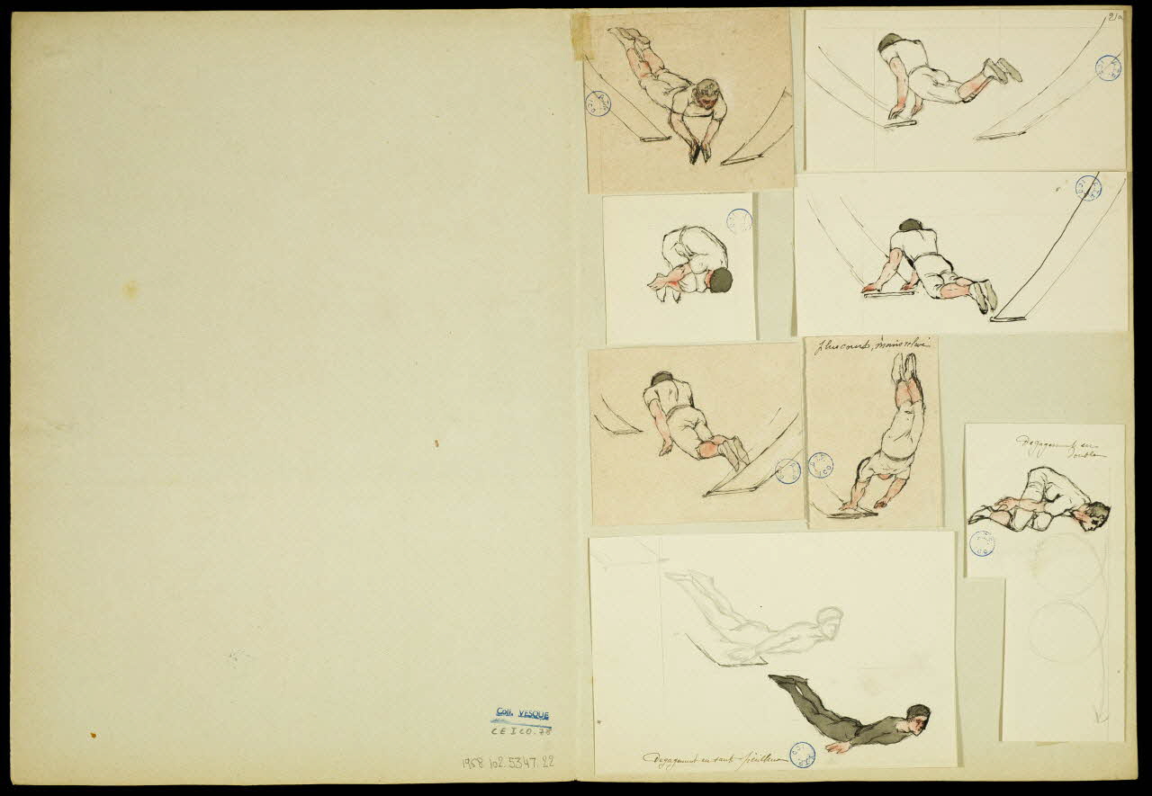 partie d'un ensemble de dessins Trapézistes 1968.102.5347.22 Photo Mucem