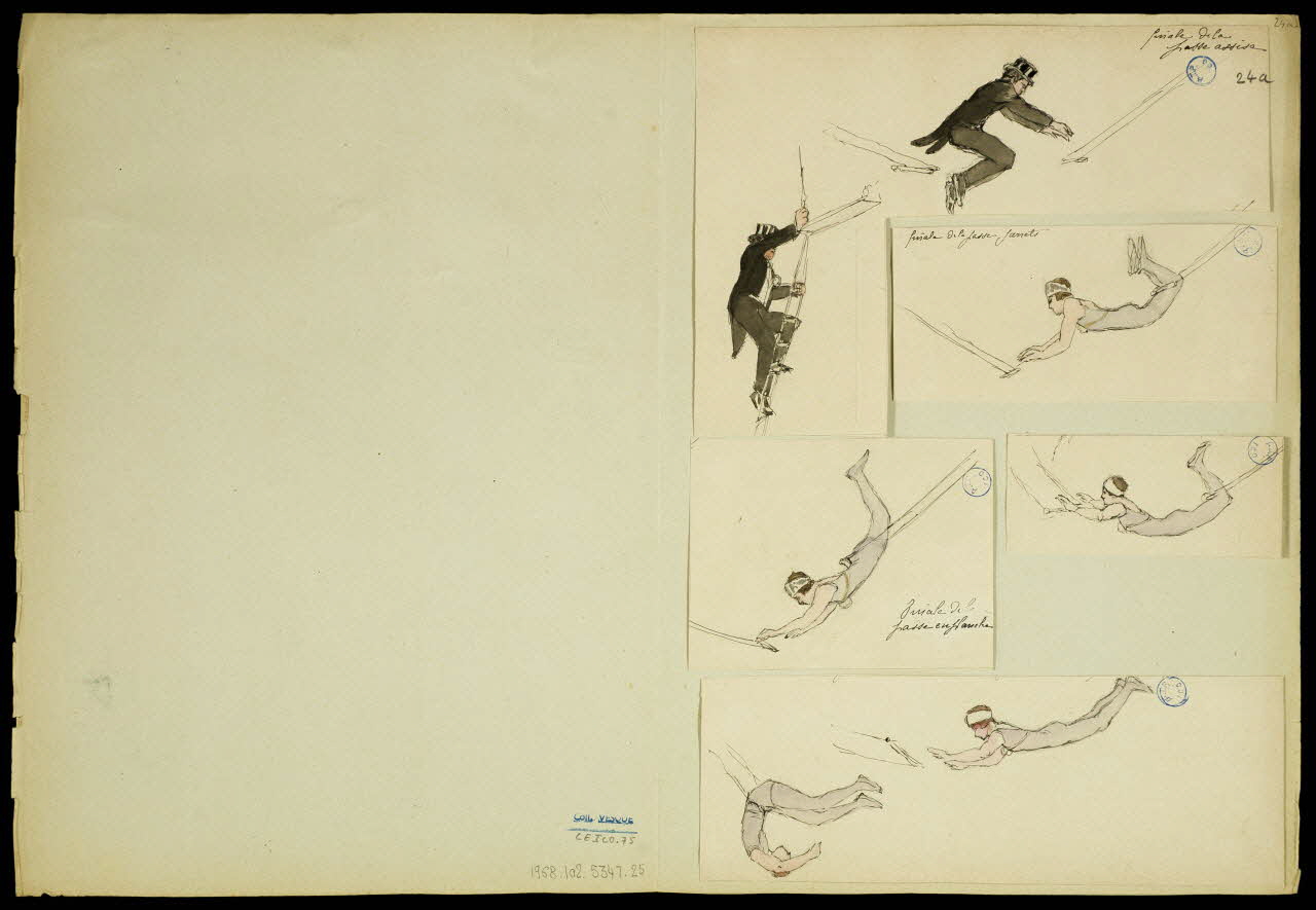 partie d'un ensemble de dessins Trapézistes 1968.102.5347.25 Photo Mucem