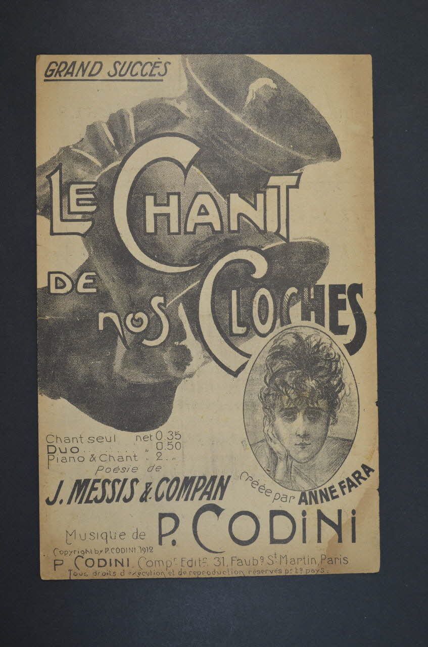 Compan ; Jacques Messis ; Pierre Codini ; Anne Fara partition de musique petit format 1912 1965.160.43 Photo Mucem