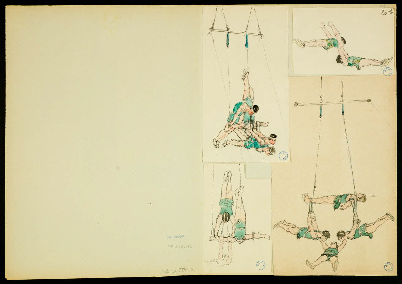 partie d'un ensemble de dessins Numéros d'acrobates et de trapézistes 1968.102.5349.21 Photo