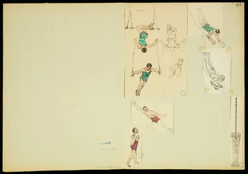partie d'un ensemble de dessins Numéros d'acrobates et trapéziste 1968.102.5349.23 Photo