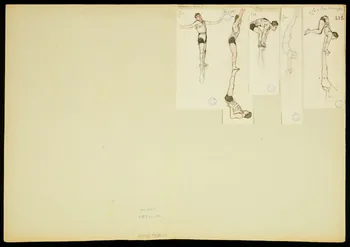 partie d'un ensemble de dessins Numéros de jongleurs et d'acrobates 1968.102.5349.25 Photo