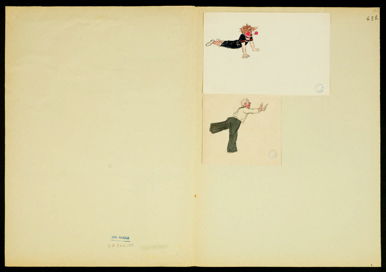 partie d'un ensemble de dessins Numéros de clowns et d'acrobates 1968.102.5349.7 Photo