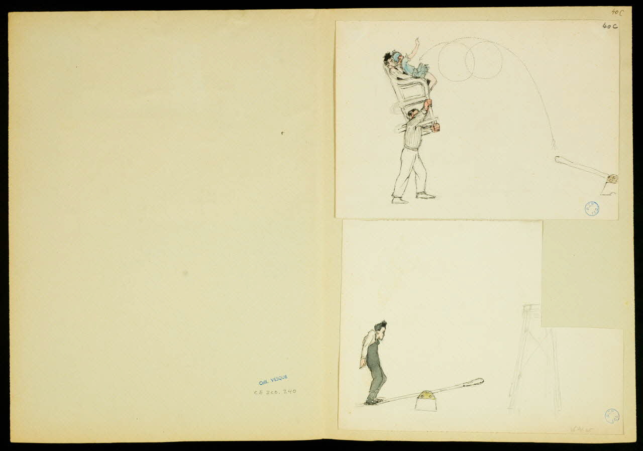 partie d'un ensemble de dessins Numéros d'acrobates et de clowns 1968.102.5351.10  Photo