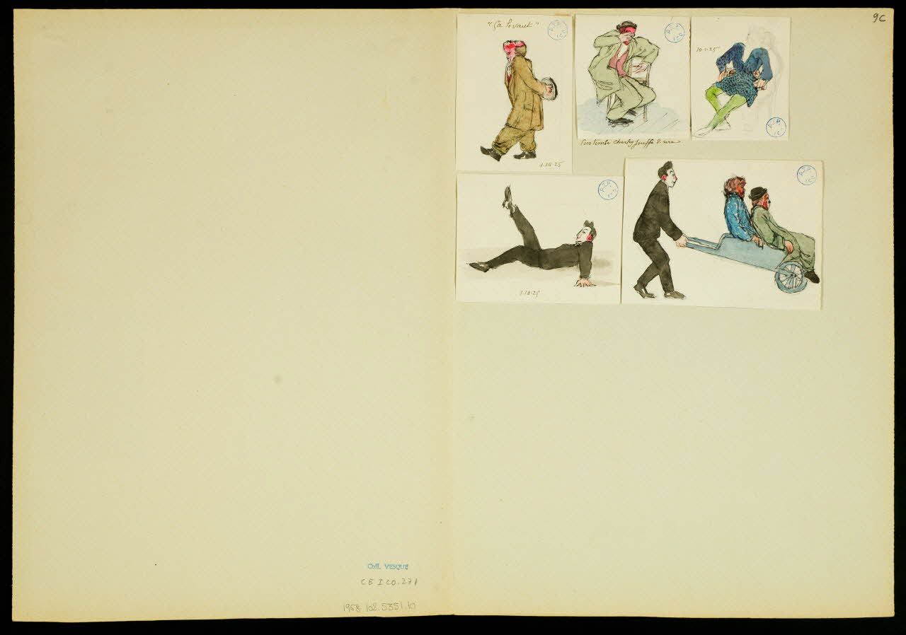 partie d'un ensemble de dessins Numéros d'acrobates et de clowns 1968.102.5351.10  Photo