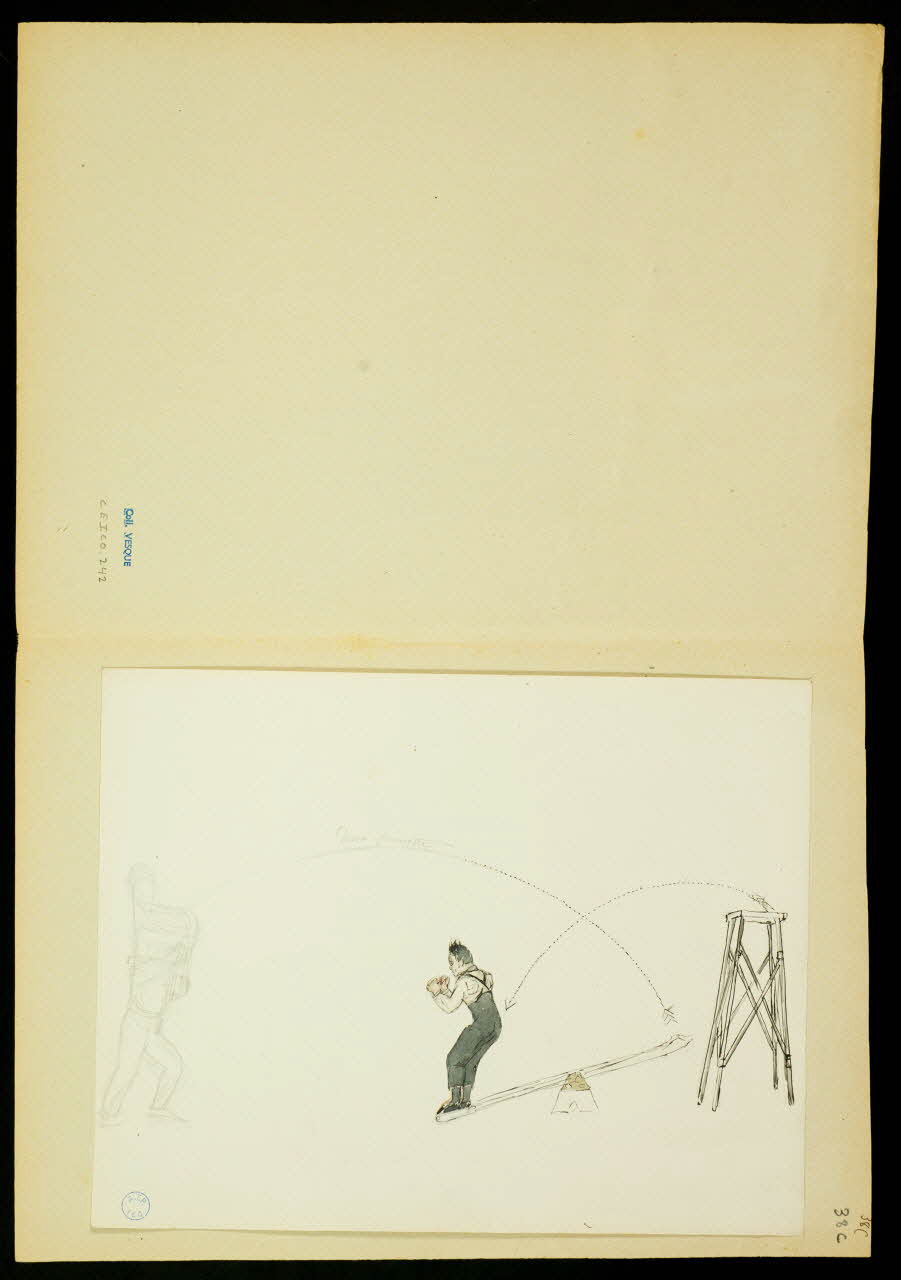 partie d'un ensemble de dessins Numéros d'acrobates et de clowns 1968.102.5351.12 Photo