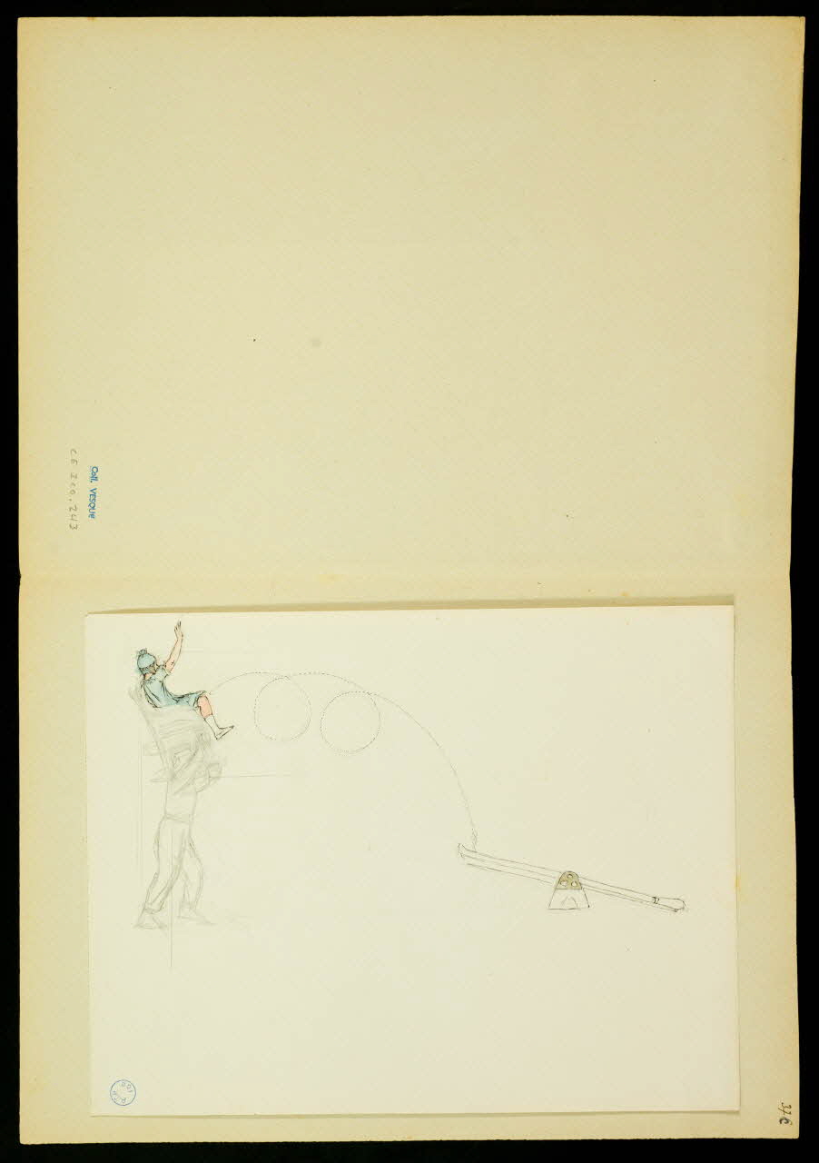 partie d'un ensemble de dessins Numéros de clowns et d'acrobate 1968.102.5351.13 Photo