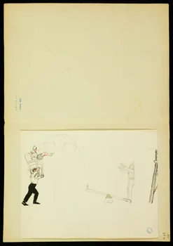 partie d'un ensemble de dessins Numéros d'acrobatie et d'un cheval 1968.102.5351.15 Photo