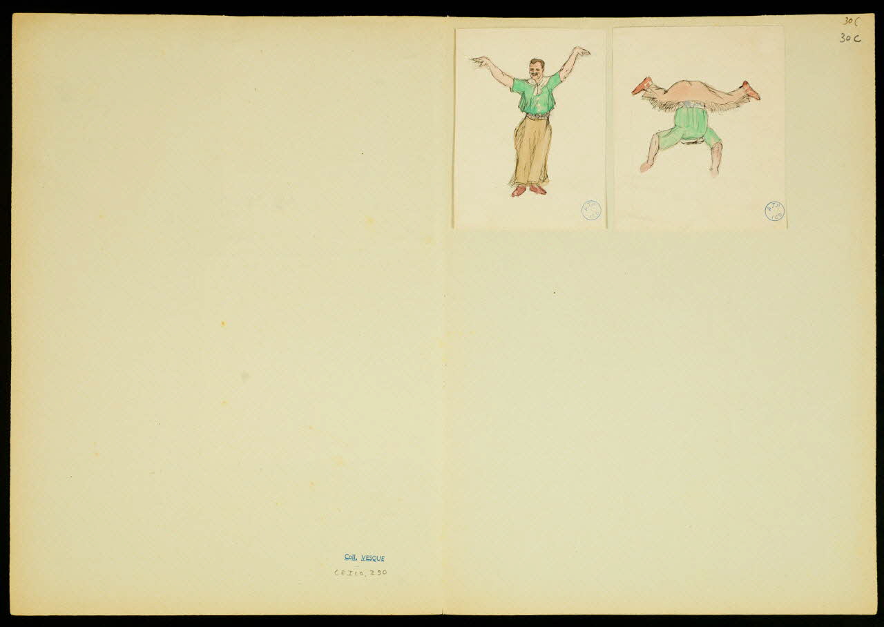 partie d'un ensemble de dessins Numéros d'un cow-boy et d'une écuyère 1968.102.5351.20 Photo