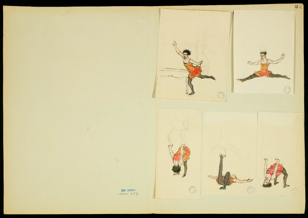 partie d'un ensemble de dessins Femme-acrobate et cavalier 1968.102.5351.22 Photo