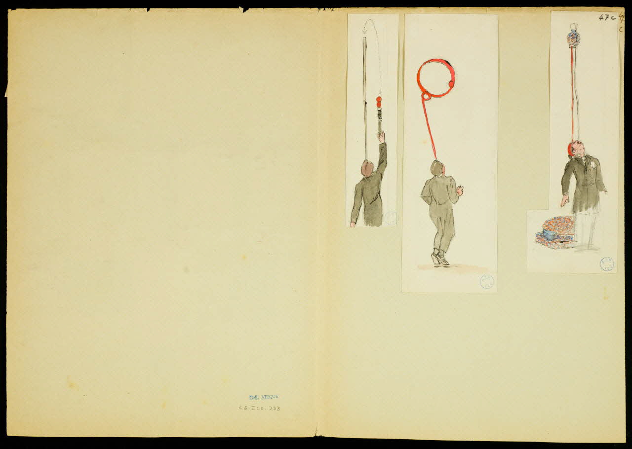 partie d'un ensemble de dessins Numéro d'un équilibriste et clowns 1968.102.5351.3 Photo