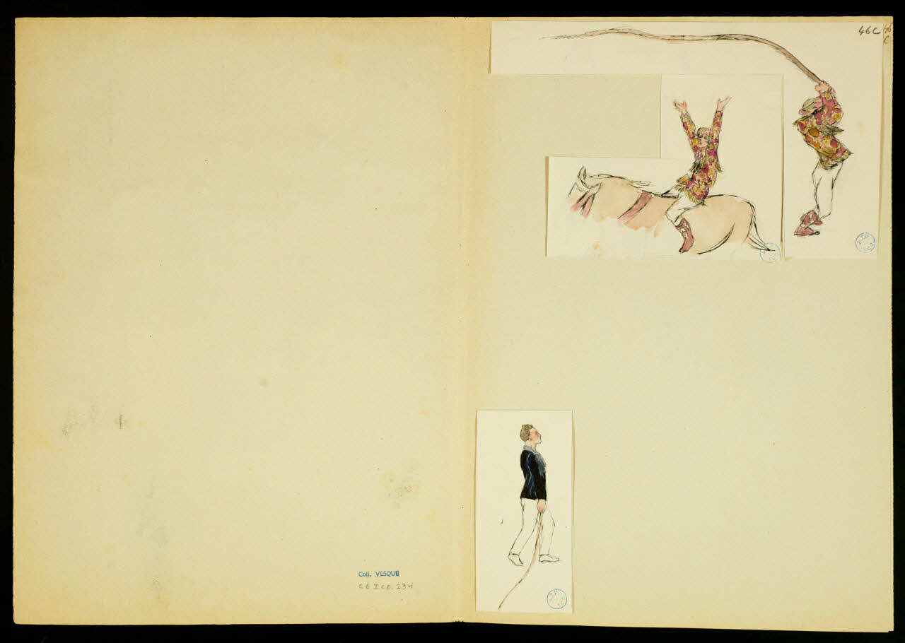 partie d'un ensemble de dessins Ecuyer et clowns 1968.102.5351.4 Photo