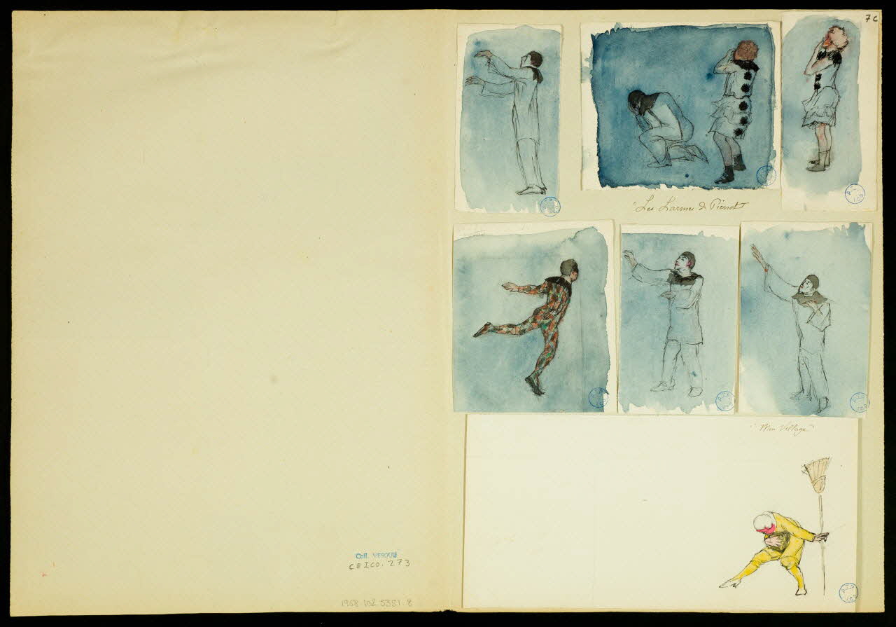 partie d'un ensemble de dessins Les Larmes de Pierrot 1968.102.5351.8 Photo