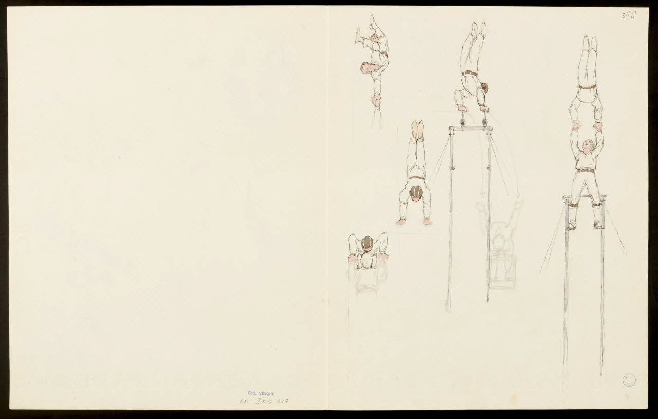 partie d'un ensemble de dessins Acrobates, clowns avec chiens et chevaux 1968.102.5355.10 Photo