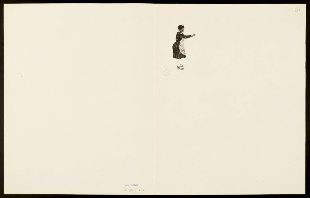 partie d'un ensemble de dessins Femme et homme assis dans une calèche 1968.102.5355.11 Photo