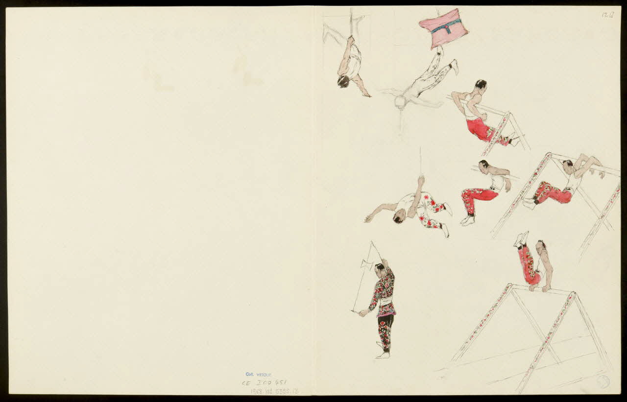 partie d'un ensemble de dessins Jongleuse, gymnaste et jeu du diable 1968.102.5355.13 Photo