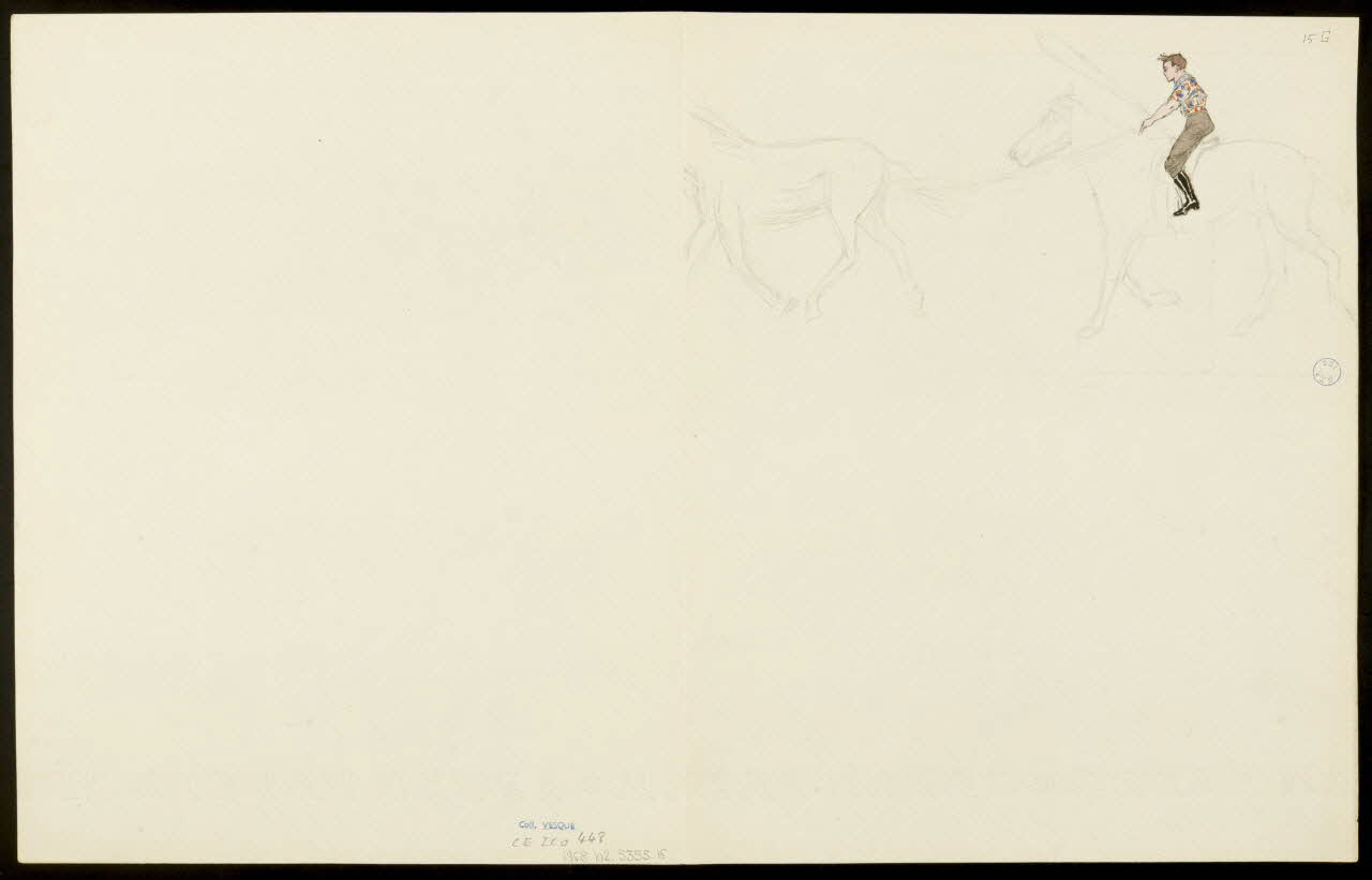 partie d'un ensemble de dessins Trapézistes et cavalier 1968.102.5355.16  Photo