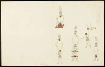partie d'un ensemble de dessins Acrobates et pyramide humaine 1968.102.5355.19 Photo