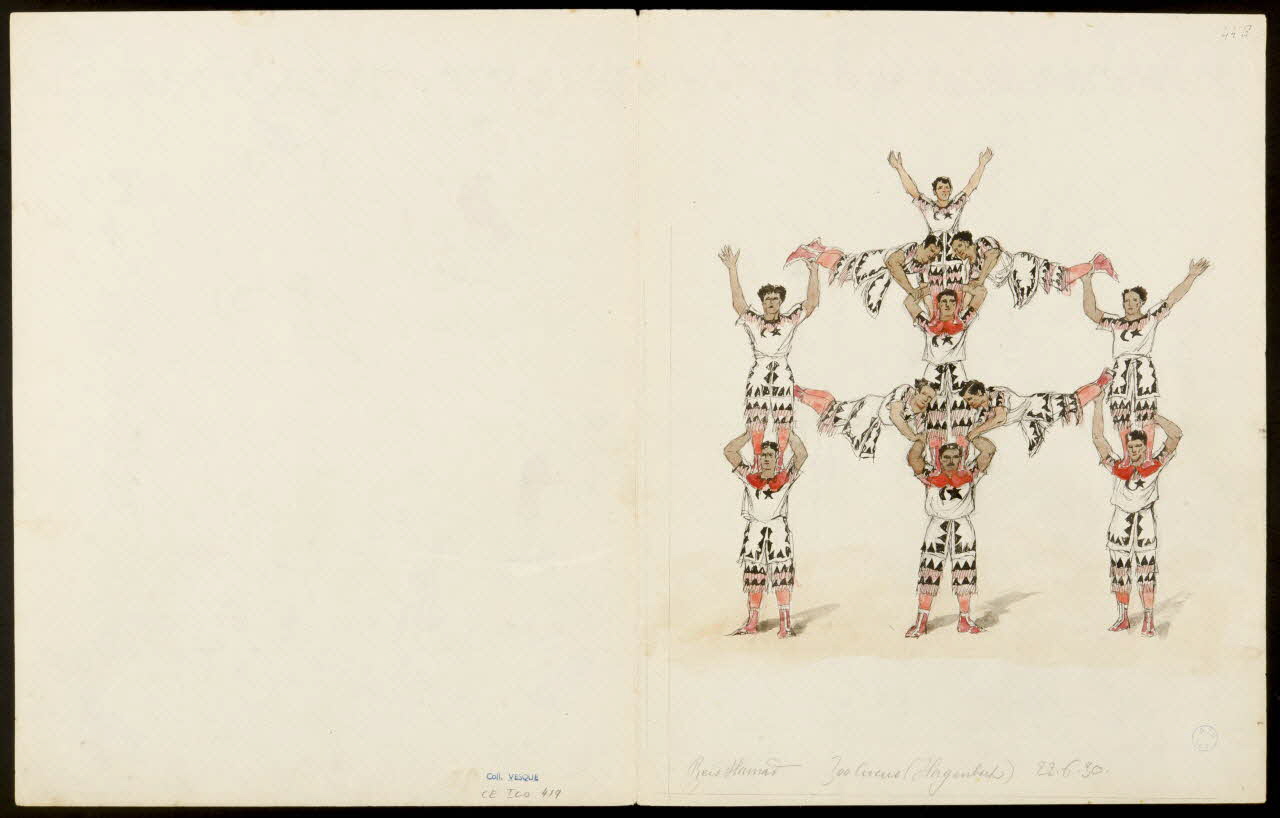 partie d'un ensemble de dessins Reis Hamad 300 Circus (Hagenberk) 22.6.30 1968.102.5355.2 Photo