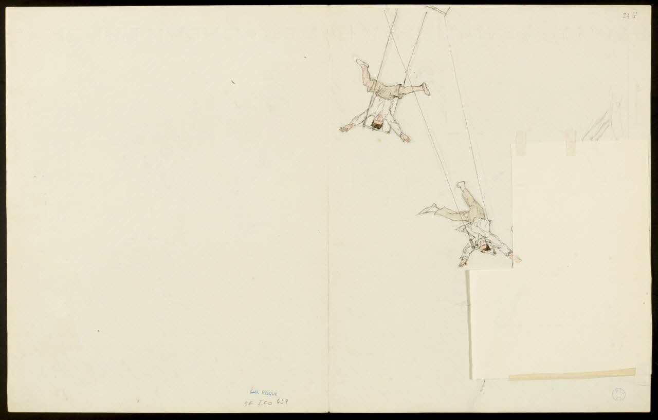 partie d'un ensemble de dessins Trapézistes, clown et personnages 1968.102.5355.22 Photo