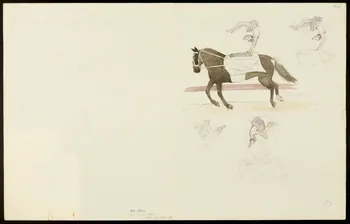 partie d'un ensemble de dessins Numéro de voltige et trapézistes 1968.102.5355.23  Photo