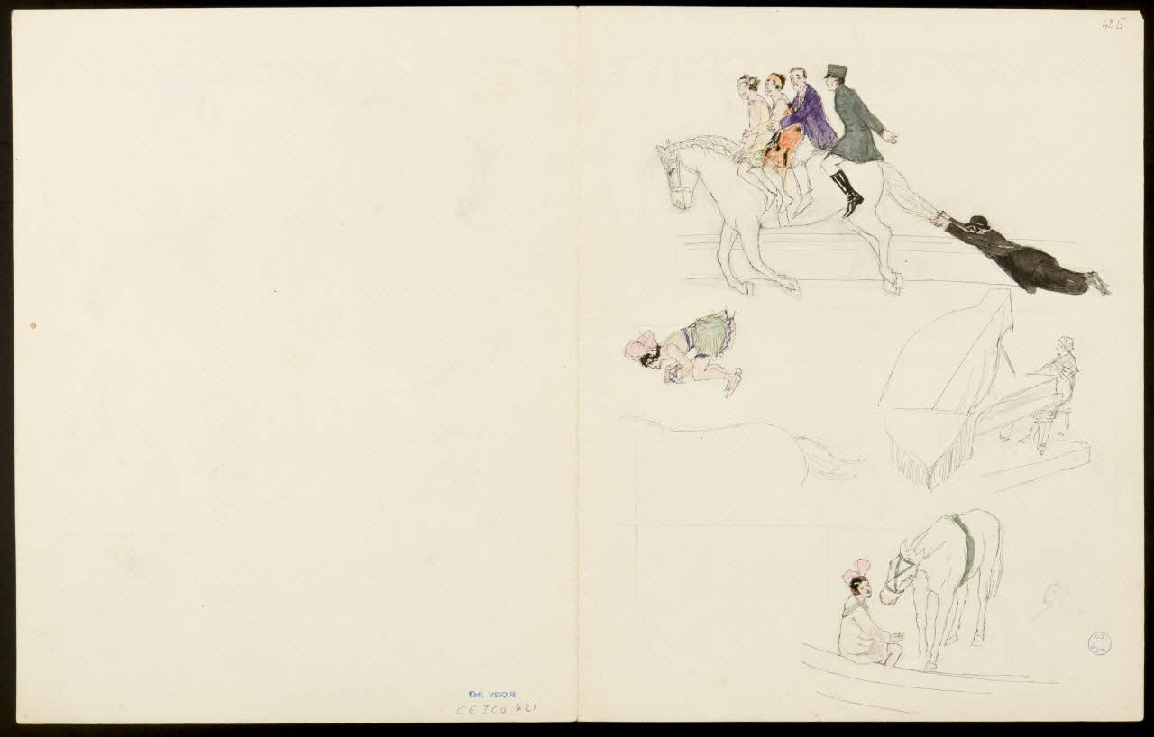 partie d'un ensemble de dessins Voltige, pianiste et funambules 1968.102.5355.4 Photo