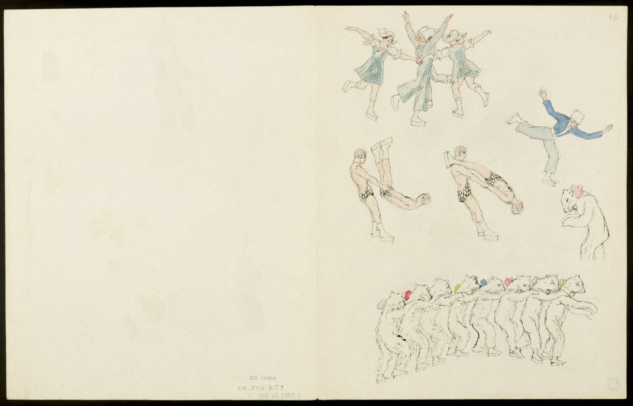 partie d'un ensemble de dessins Numéro de voltige et patin à glace 1968.102.5355.5 Photo