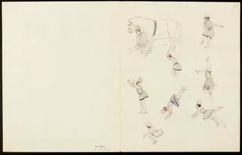 partie d'un ensemble de dessins Numéro de voltige et patin à glace 1968.102.5355.6 Photo