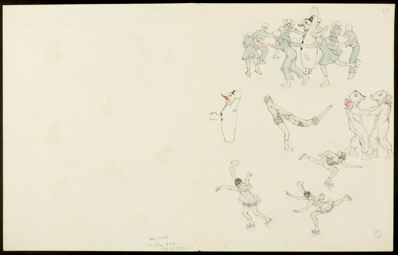 partie d'un ensemble de dessins Numéro de voltige et patin à glace 1968.102.5355.6 Photo