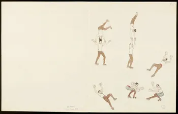 partie d'un ensemble de dessins Hommes sur patins à roulettes 1968.102.5355.9  Photo