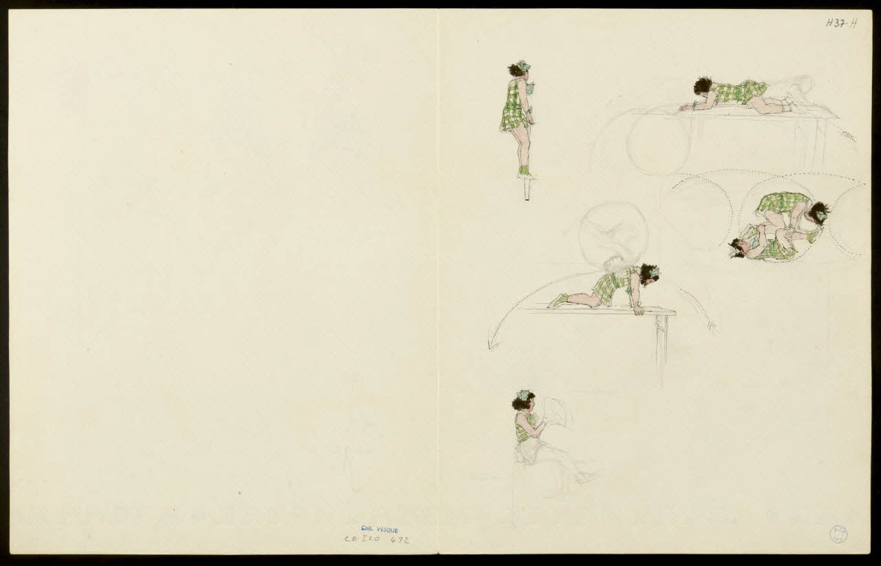 partie d'un ensemble de dessins Acrobates et clowns 1968.102.5356.11 Photo