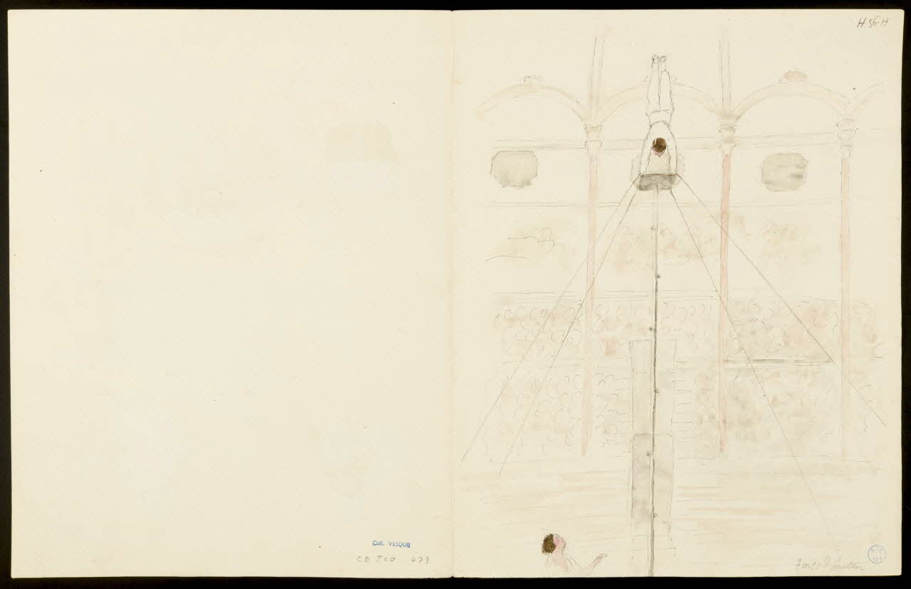 partie d'un ensemble de dessins Trapéziste et numéros de clows 1968.102.5356.12 Photo