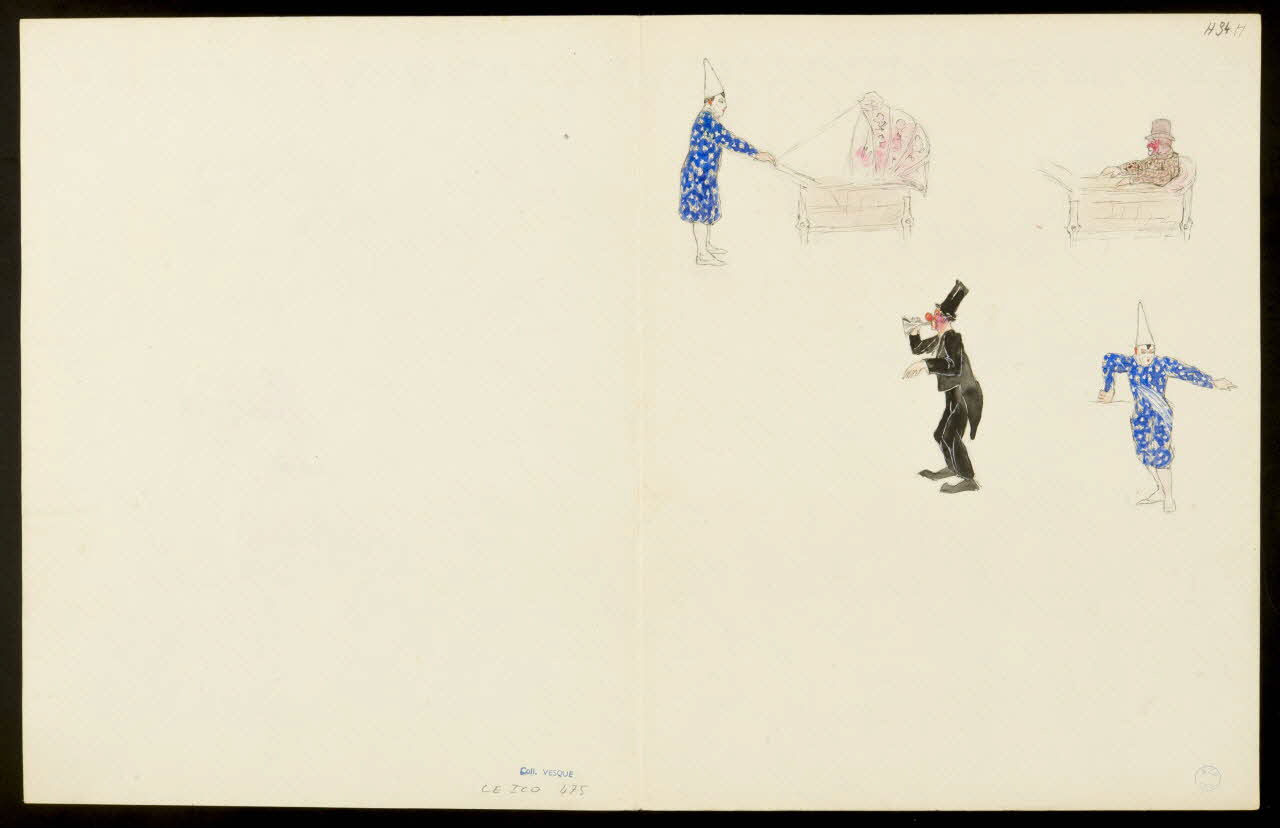 partie d'un ensemble de dessins Numéros de clowns et de chevaux 1968.102.5356.14 Photo