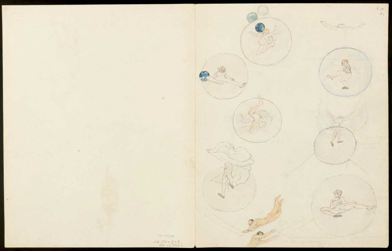 partie d'un ensemble de dessins Numéros de trapézistes et de chevaux 1968.102.5356.2 Photo