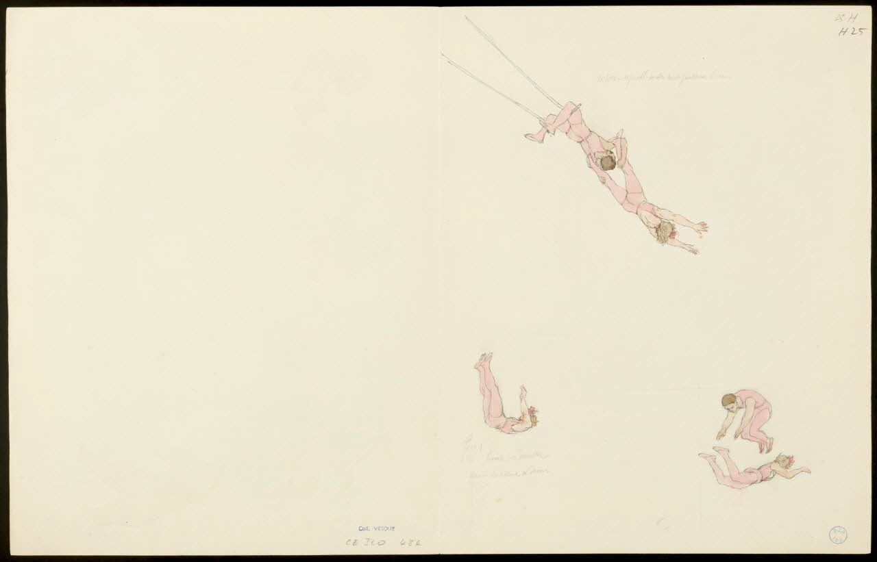 partie d'un ensemble de dessins Numéro d'ours et trapézistes 1968.102.5356.23 Photo