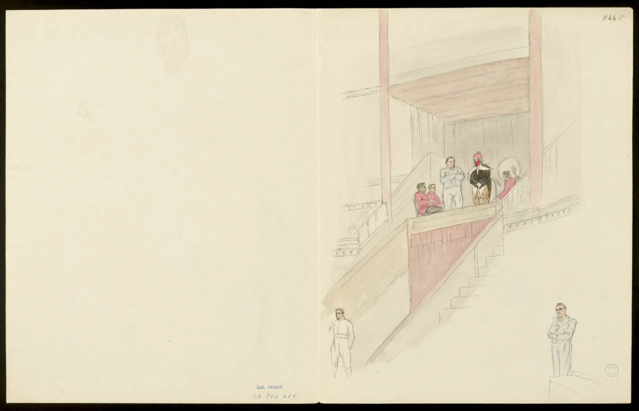 partie d'un ensemble de dessins Clown dans une tribune et numéros d'équilibristes 1968.102.5356.4 Photo