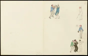 partie d'un ensemble de dessins Frères Reinsch, Medrano 2 et 6 oct 37 1968.102.5357.11 Photo