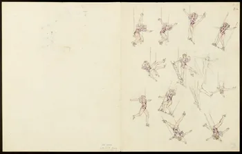 partie d'un ensemble de dessins Numéros d'acrobates et d'une trapéziste 1968.102.5357.12 Photo