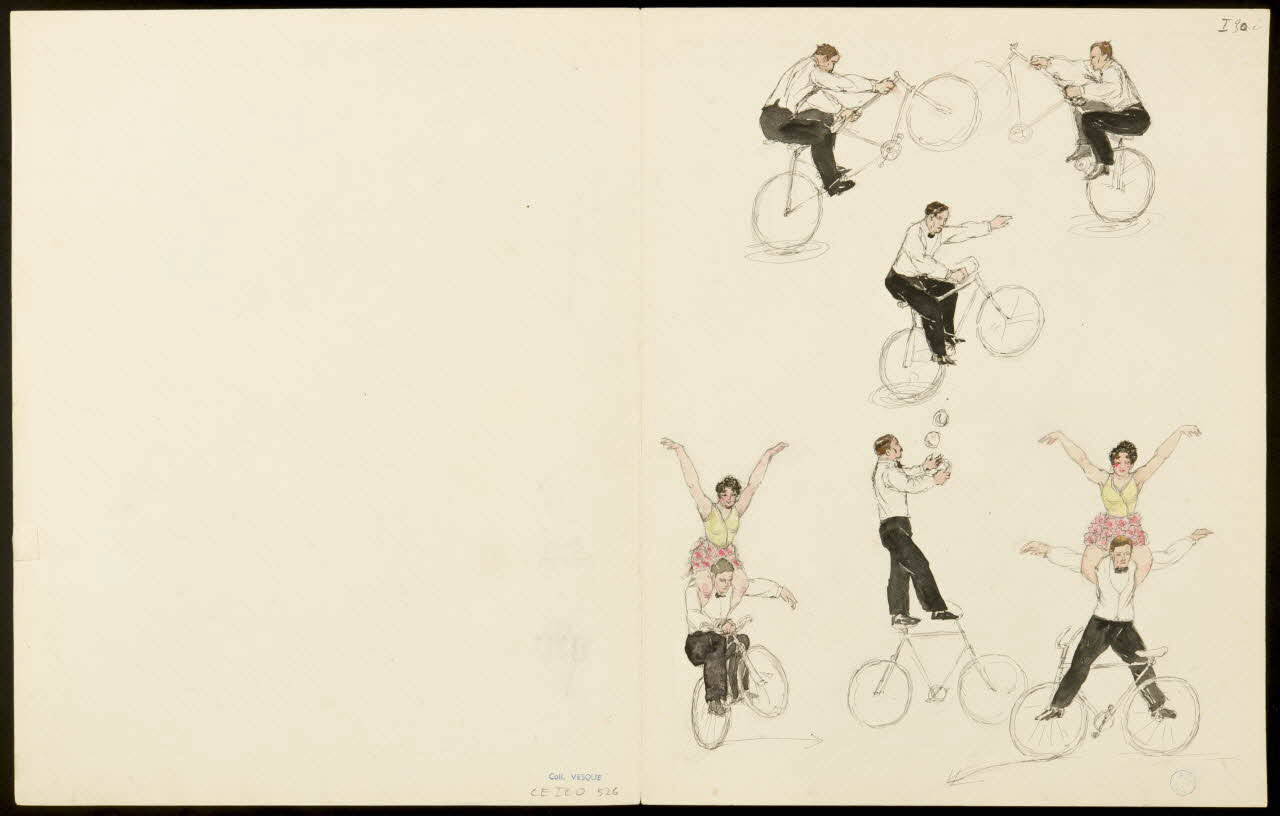 partie d'un ensemble de dessins Numéros de sauts et numéros avec un vélo 1968.102.5357.19 Photo