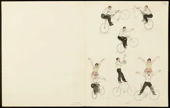 partie d'un ensemble de dessins Numéros de sauts et numéros avec un vélo 1968.102.5357.19 Photo