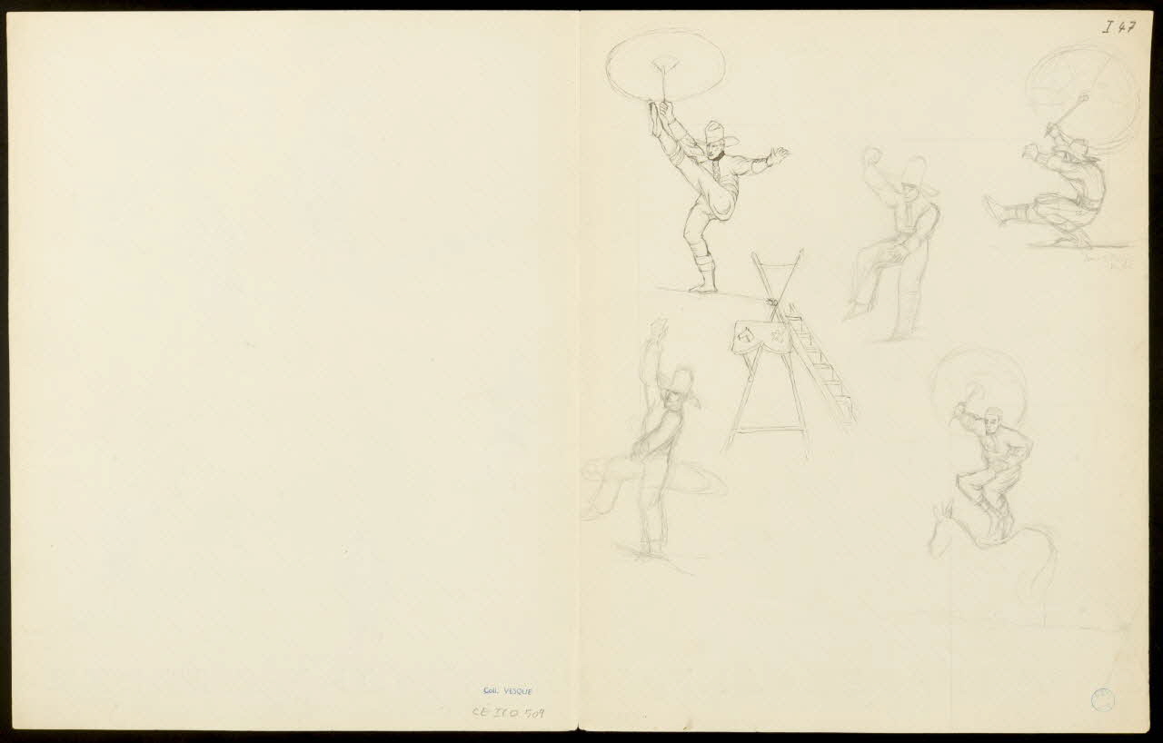 partie d'un ensemble de dessins Numéros d'un cow-boy et d'une otarie 1968.102.5357.2 Photo