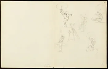 partie d'un ensemble de dessins Numéros d'un cow-boy et d'une otarie 1968.102.5357.2 Photo