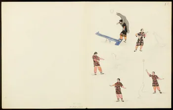 partie d'un ensemble de dessins Numéros d'un cow-boy et d'une otarie 1968.102.5357.2  Photo