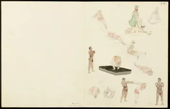 partie d'un ensemble de dessins Barbara la May et Hadada 1968.102.5357.23  Photo