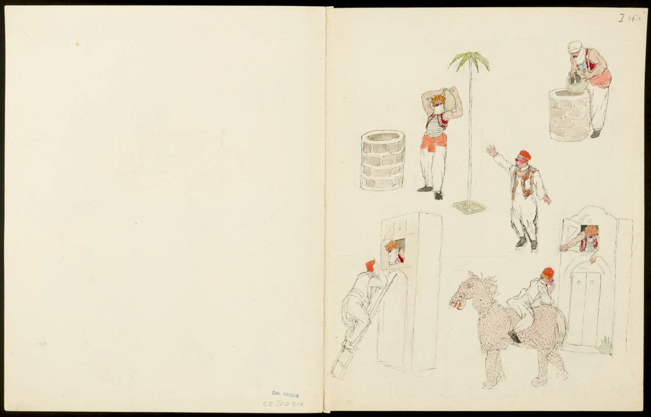 partie d'un ensemble de dessins Numéros de clowns et d'acrobates 1968.102.5357.3 Photo