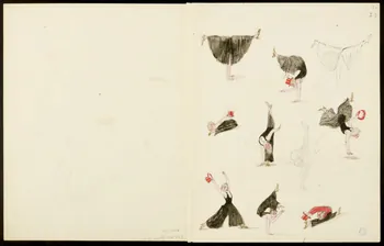 partie d'un ensemble de dessins Numéros de clowns et d'acrobates 1968.102.5357.3 Photo