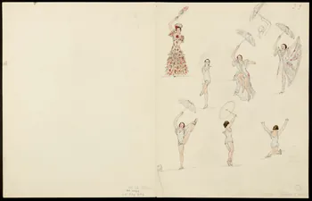 partie d'un ensemble de dessins Beatrice Percellys Medrano 27 mars 37 1968.102.5358.10 Photo