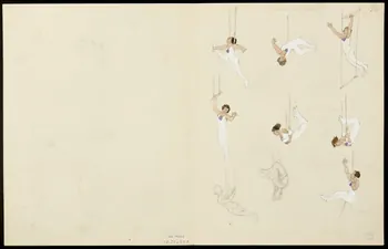 partie d'un ensemble de dessins Trapézistes et démonstration de force 1968.102.5358.14 Photo