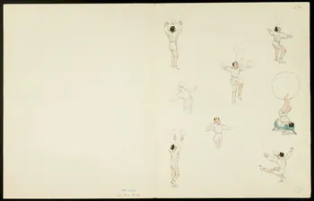 partie d'un ensemble de dessins Numéro d'acrobate 1968.102.5358.21  Photo