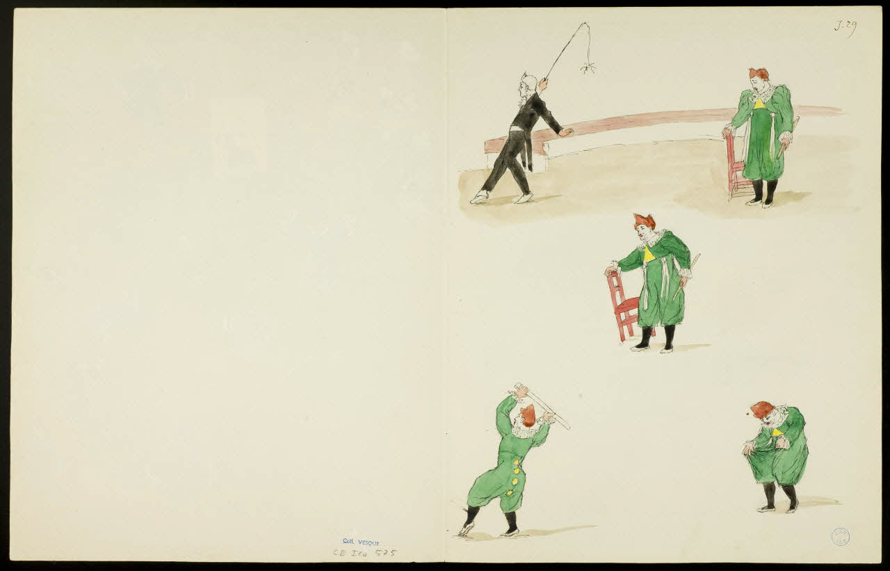 partie d'un ensemble de dessins Numéro de clown et numéro de chat 1968.102.5358.22 Photo